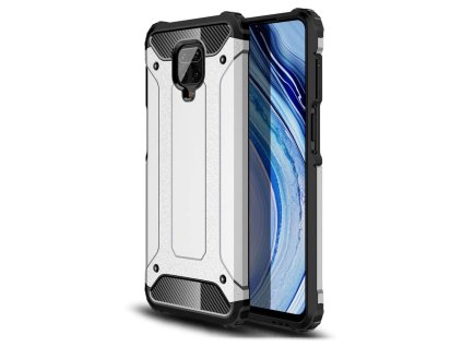 Hybrid Armor Case odolné pouzdro pro Xiaomi RedMi NOTE 9 Pro / Redmi NOTE 9S stříbrné