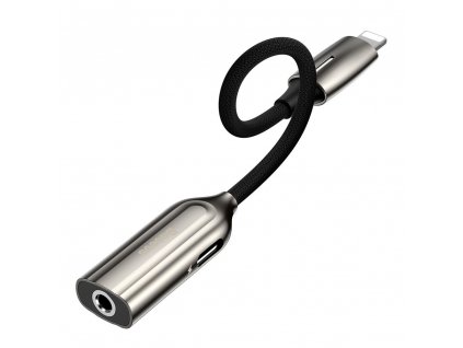 Baseus CALL56-0A adaptér pro Apple iPhone Lightning / 3,5mm jack + Apple Lightning grey