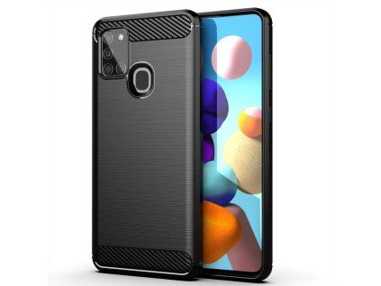 Carbon Case pouzdro / kryt pro Samsung Galaxy A21s, černá