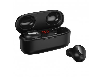 WK Design TWS-V5 BT 5.0 handsfree sluchátka EarBuds černé (iOS / Android) černé
