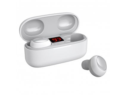 WK Design TWS-V5 BT 5.0 handsfree sluchátka EarBuds černé (iOS / Android) bílé