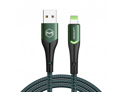 MCDODO CA-7844 USB kabel pro iPhone / Lightning 2,4A / 1,8m - zelený