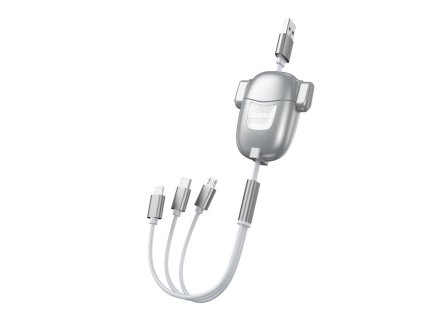 Dudao L8Pro 3v1 USB kabel svinovací 25-110cm iPhone Lightning / USB-C / Micro USB / 3A