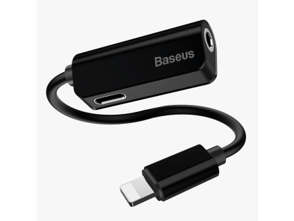 Baseus CALL32-01 adaptér pro Apple iPhone lightning 8pin / 3,5mm jack + 8 pin černý