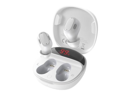 Baseus Encok WM01 Plus TWS earphone bezdrátová sluchátka bluetooth BT 5.0 bílé NGWM01P-02