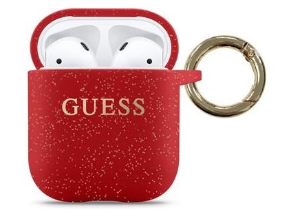 Guess silikonové pouzdro pro Apple AirPods 1/2 červené GUACCSILGLRE