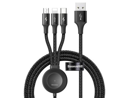 Baseus Star Ring USB datový kabel 4v1 Micro USB / USB-C / Apple + Watch / 1,2m - 3,5A