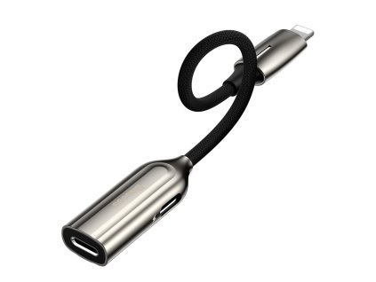 Baseus CALL55-0A adaptér pro Apple iPhone Lightning / 2x Apple Lightning grey