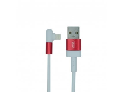 XO NB152 USB kabel - iPhone lightning 1m / 2,4A bílá/červená