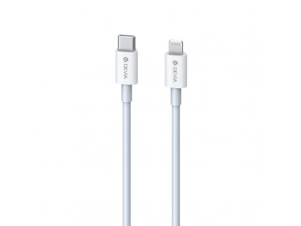 Devia USB kabel USB-C PD - iPhone lightning 1m / 3A / 20W bílý