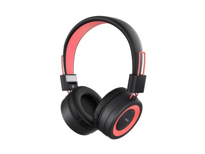 Remax RB-725HB bezdrátové bluetooth sluchátka černá-růžová / Micro SD