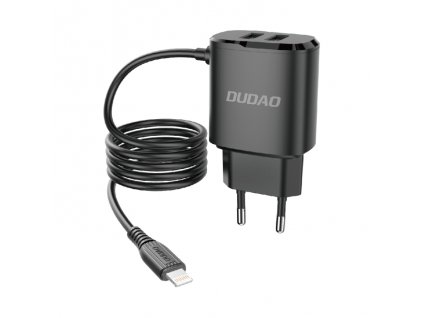 Dudao A2ProL nabíječka do sítě 2x USB / 12W / 5V / 2,4A + kabel iPhone Lightning černá