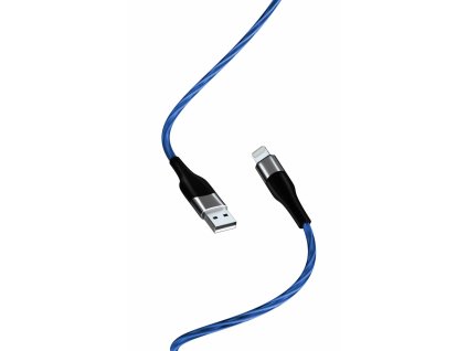 XO NB158 svítící USB kabel - iPhone lightning 1m / 2,4A modrý