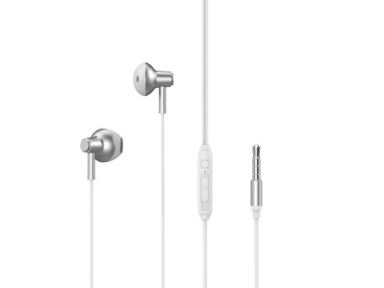 XO EP19 handsfree sluchátka s kabelem a ovladačem 3,5mm jack - bílé
