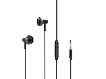 XO EP19 handsfree sluchátka s kabelem a ovladačem 3,5mm jack - černé