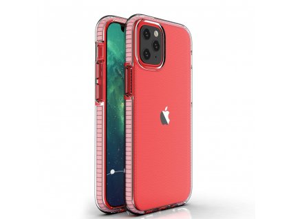 Spring Case TPU pouzdro pro Apple iPhone 12 / 12 PRO clear / light pink