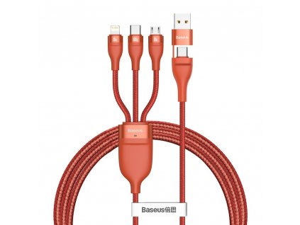 Baseus 3v1 USB / PD kabel Micro USB 18W / USB-C 100W / Apple Lightning 20W 1,2m/5A orange