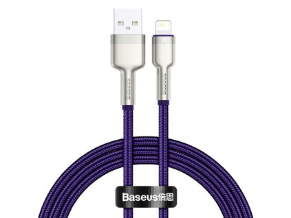 Baseus Cafule Metal USB kabel - iPhone Lightning / 2m / 2,4A fialový CALJK-B05