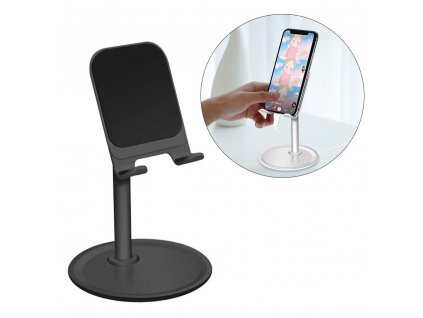 Stolní držák na tablet / mobilní telefon černý / výsuvný