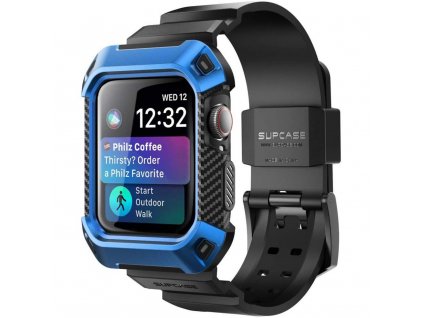 SupCase Unicorn Beetle pouzdro / kryt s řemínkem k Apple Watch 4/5/6/SE - 44mm modrý