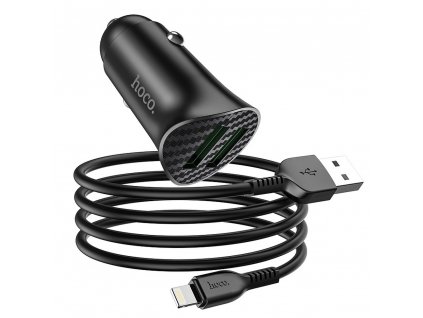 HOCO Z39 nabíječka do auta 2x USB / QC 3.0 / 18W + kabel Apple Lightning - černá