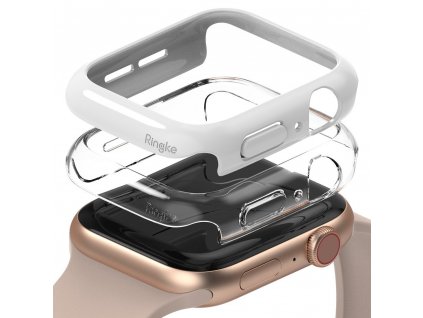 Ringke Slim Watch Case (2ks) pouzdro / kryt k Apple Watch 4/5/6/SE 44mm clear + bílá