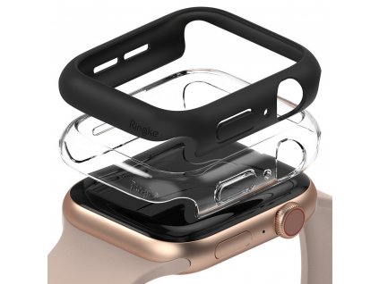 Ringke Slim Watch Case (2ks) pouzdro / kryt k Apple Watch 4/5/6/SE 44mm clear + černá