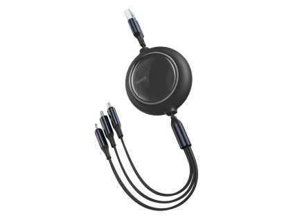 Baseus Bright Mirror USB kabel 3v1 Micro USB / USB-C / Apple Lightning / 1,2m / 3,5A černý