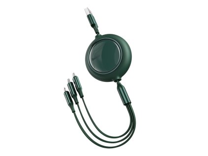 Baseus Bright Mirror USB kabel 3v1 Micro USB / USB-C / Apple Lightning / 1,2m/3,5A zelený