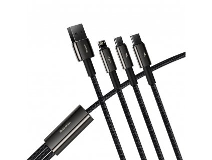 Baseus CAMLTWJ-01 USB kabel 3v1 Micro USB / USB-C / Apple Lightning 1,5m / 3,5A - tungsten