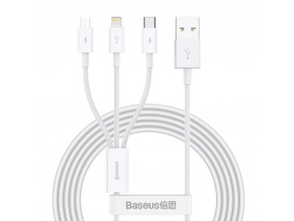 Baseus Superior CAMLTYS-02 USB kabel 3v1 Micro USB / USB-C / Apple Lightning 1,5m / 3,5A