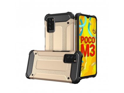 Hybrid Armor Case odolné pouzdro pro Xiaomi RedMi 9T / POCO M3 zlaté