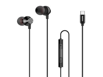 Remax RM-560 handsfree sluchátka s konektorem USB-C black / černé