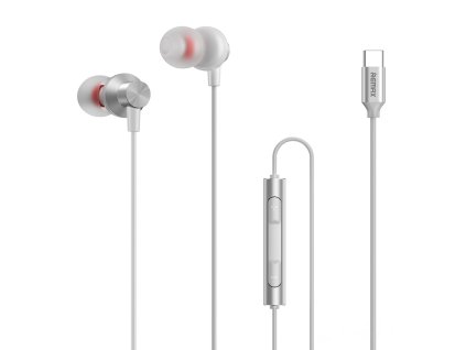 Remax RM-560 handsfree sluchátka s konektorem USB-C silver / stříbrné