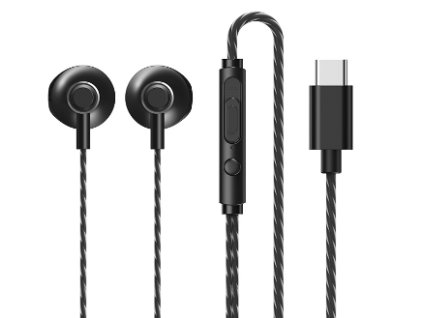 Remax RM-711a handsfree sluchátka s konektorem USB-C black / černé
