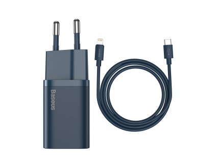 Baseus nabíječka TZCCSUP-B03 USB-C PD / + kabel iPhone Lightning 20W / 1m / blue