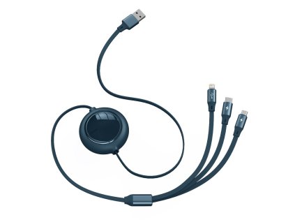 Baseus Bright Mirror USB kabel 3v1 Micro USB / USB-C / Apple Lightning / 1,2m/3,5A modrý