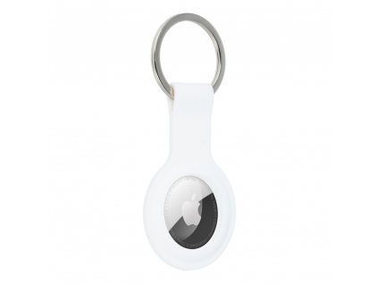 PTK Silikonové pouzdro / držák s kroužkem pro Apple AirTag bílý 5903396117640