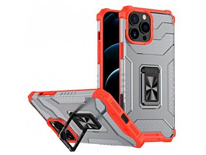 Crystal Ring Case pouzdro / kryt se stojánkem pro iPhone 13 PRO MAX, červená
