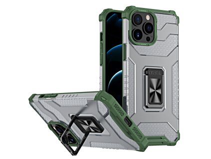 Crystal Ring Case pouzdro / kryt se stojánkem pro iPhone 13 PRO MAX (6,7") zelená