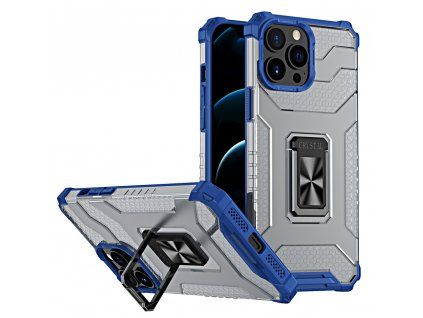 Crystal Ring Case pouzdro / kryt se stojánkem pro iPhone 13 PRO MAX, modrá