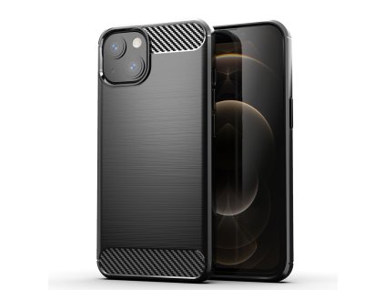 Pouzdro Carbon Case pro iPhone 13 (6,1") černé