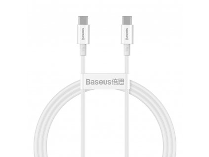 Baseus Superior kabel USB-C PD / USB-C PD / FCP/ QC / 100W / 5A / 20V / 1m bílý
