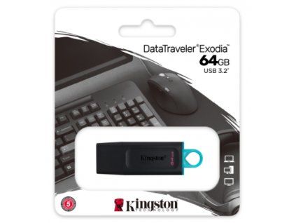 Kingston DataTraveler Exodia 64GB USB 3.2 Gen 1, flash disk