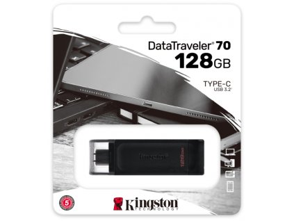 Kingston DT70/128GB USB-C 3.2 Flash disk 128GB černý