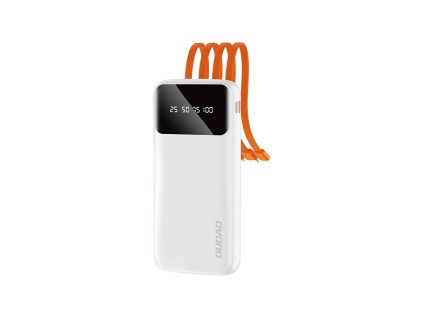 Dudao K6Pro PowerBanka 2x USB + kabely USB-C / Micro USB / Apple / 10000mAh / bílá