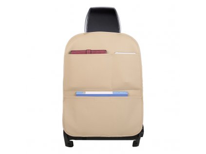 Organizér do auta na přední sedačku s kapsami béžový