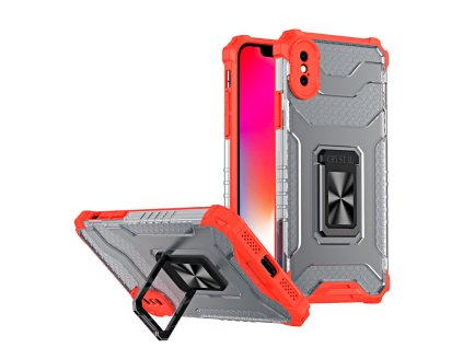 Crystal Ring Case pouzdro / kryt se stojánkem pro iPhone X / Xs červená