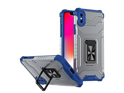Crystal Ring Case pouzdro / kryt se stojánkem pro iPhone X / Xs modrá