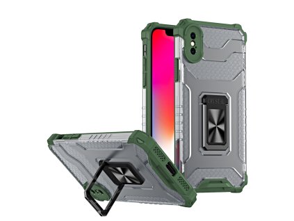 Crystal Ring Case pouzdro / kryt se stojánkem pro iPhone X / Xs zelená